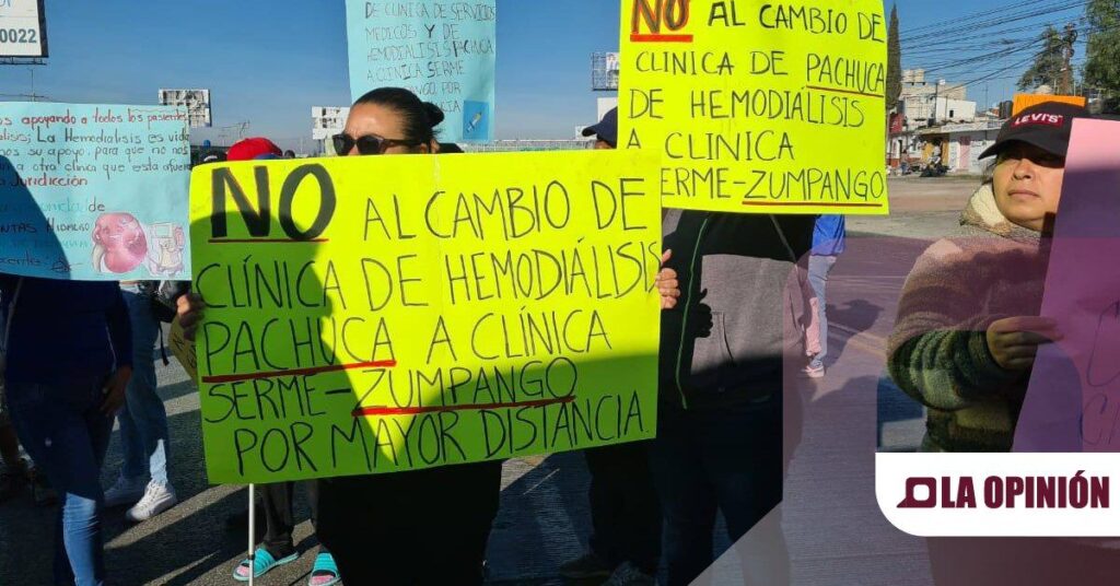 Pacientes de clínica de Hemodiálisis bloquean la México-Pachuca