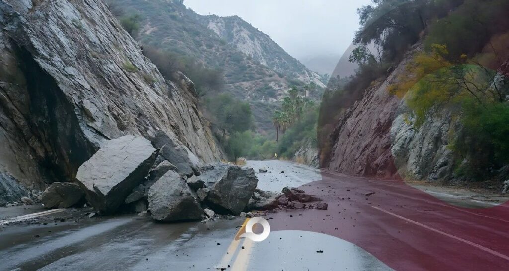 Tránsito complicado en Zimapán por derrumbe