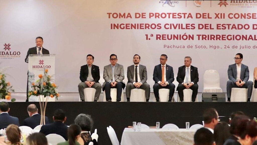 Inversión en infraestructura pública en Hidalgo supera 25 mil mdp Gobernador Julio Menchaca durante evento con el Colegio de Ingenieros Civiles de Hidalgo donde anunció inversión histórica en infraestructura