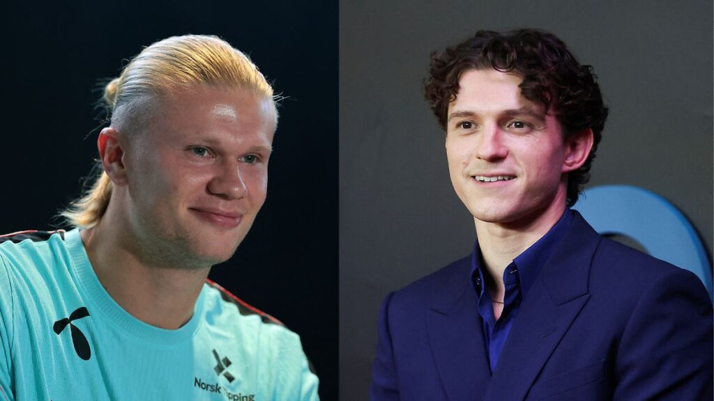 Tom Holland y Erling Haaland posan juntos durante su cena tras el viral momento en redes sociales