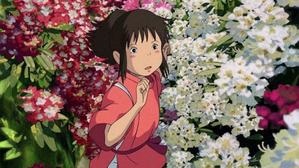 Escena icónica de la película El viaje de Chihiro de Hayao Miyazaki y Studio Ghibli celebrando 25 años desde su estreno