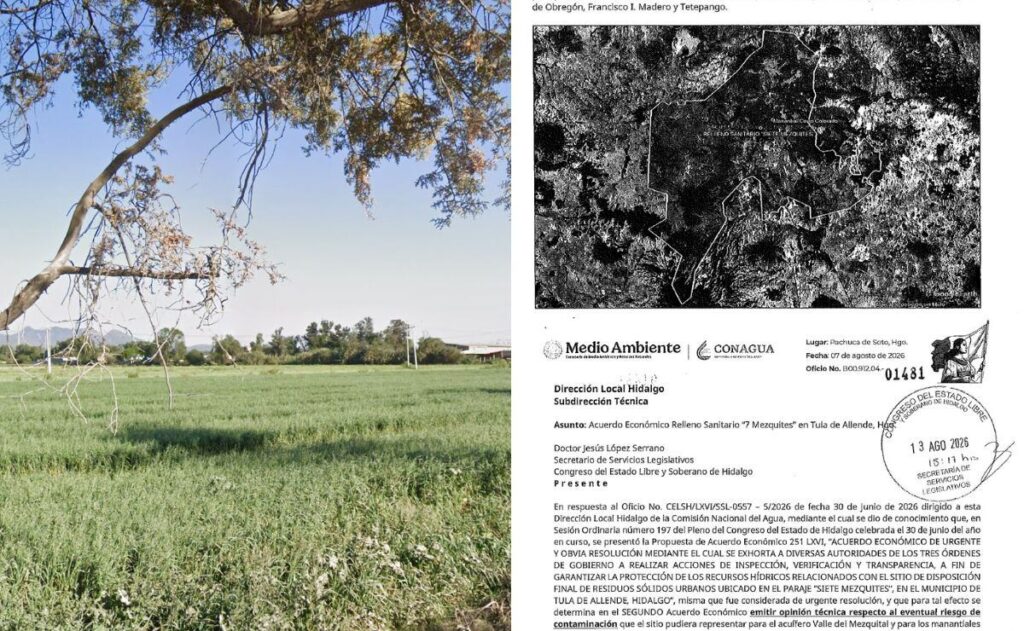 Conagua alerta: relleno Siete Mezquites amenaza acuífero en Tula Relleno sanitario Siete Mezquites en Tula de Allende, Hidalgo, señalado por Conagua como riesgo potencial para el acuífero del Valle del Mezquital