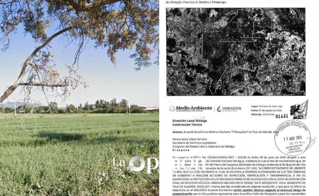 Conagua alerta: relleno Siete Mezquites amenaza acuífero en Tula