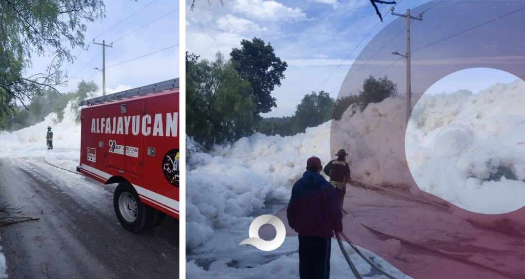 Espuma tóxica en Hidalgo vuelve a cubrir carretera de Alfajayucan